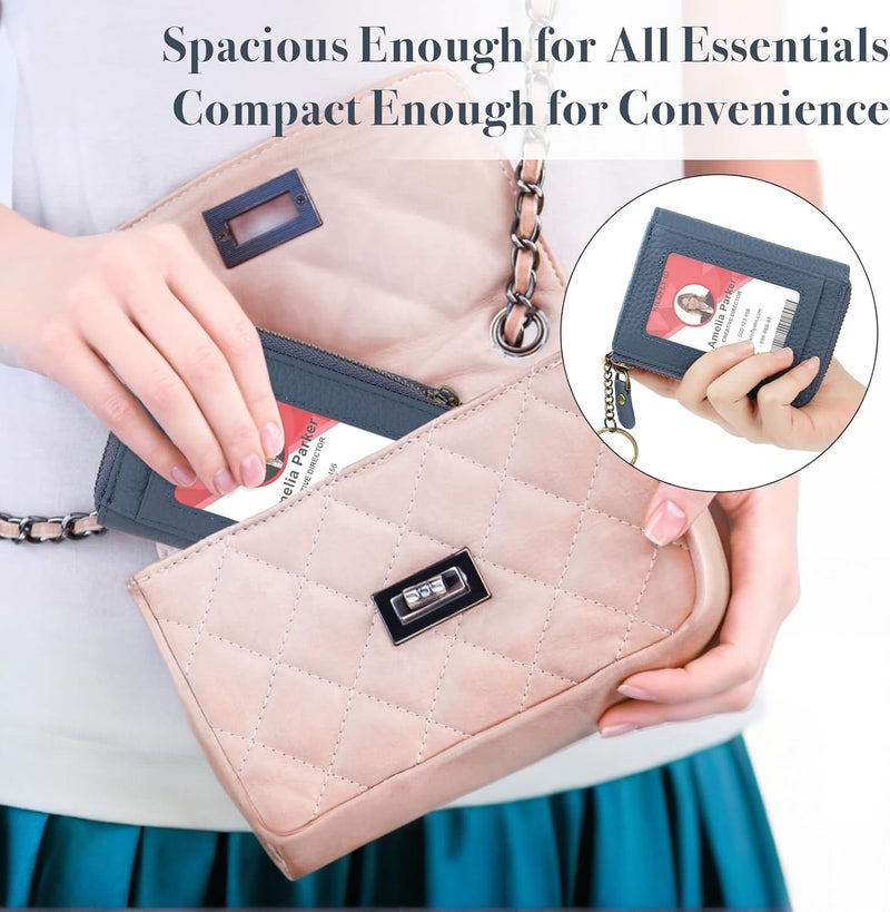 kilofly Genuine Leather Card Slot ID Holder Wallet + Keychain Cable Organizer - Image 4